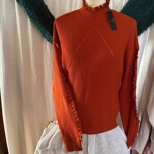 Tahari Orange Cowl Neck Sweater